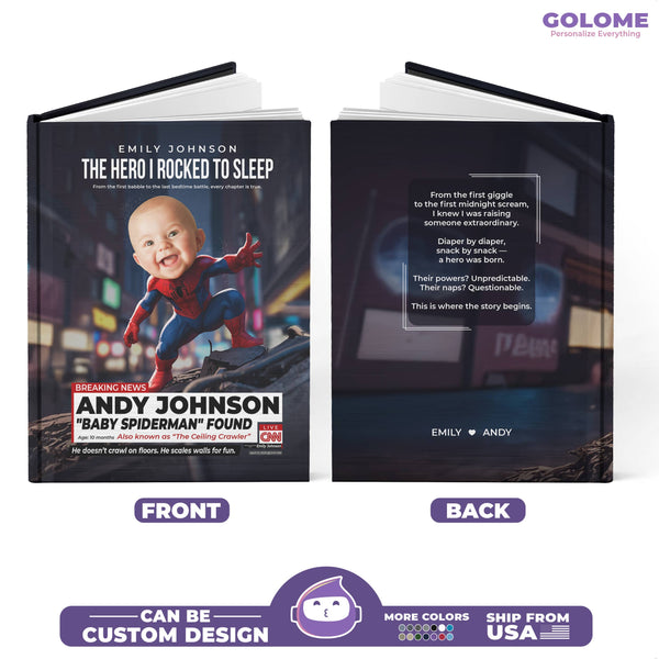 Personalized Baby Spiderman Notebook – Custom Superhero Journal with Baby Photo & Name